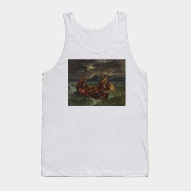 Christ on the Sea of Galilee by Eugene Delacroix Tank Top by Classic Art Stall